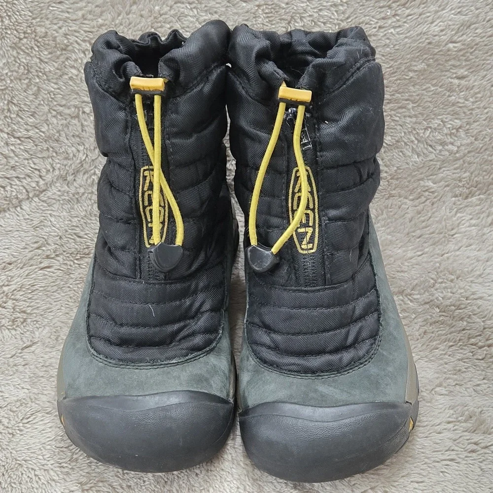 KEEN Bridger Waterproof Leather Insulated Boots Youth Size US 2 EUR 34 Black Zip